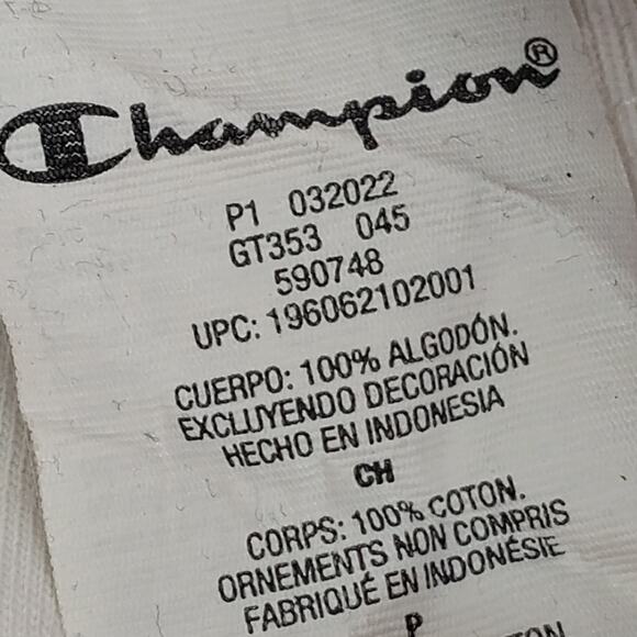 Champion Graphic Tee Size Small White Short Sleeve - Picture 6 of 8